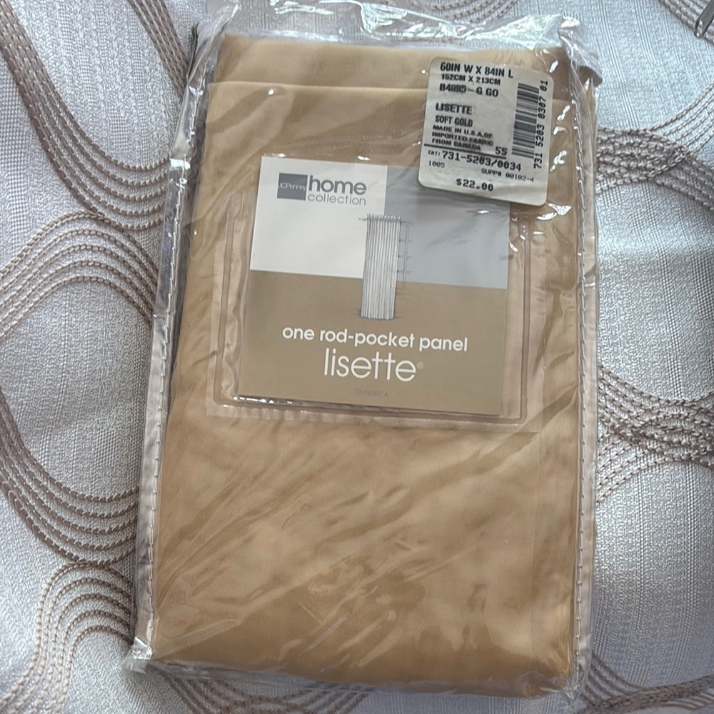 Lisette Soft Gold Rod-Pocket Panel